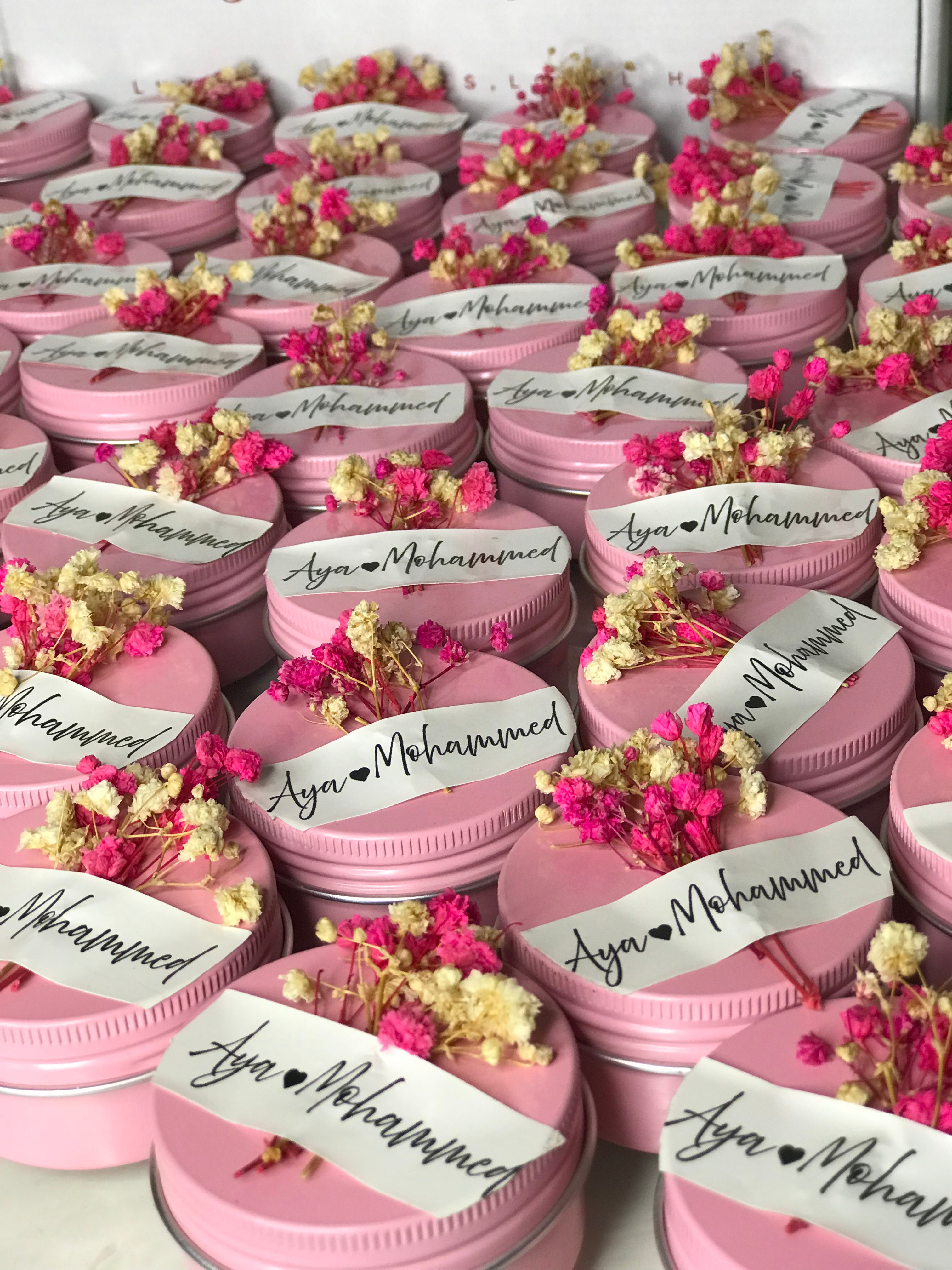 floral metal candles
